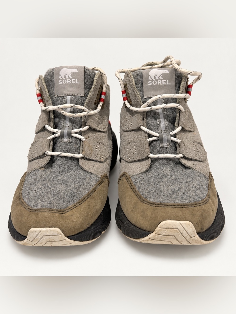SOREL Kinetic RNEGD Caribou Sneaker Boots | Women’s 10 | Grey Green